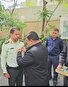 آیین پرچم گردانی حرم مطهر رضوی در کلانتری 145 ونک برگزار شد